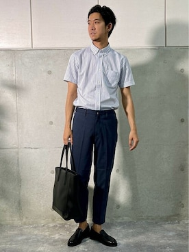 「NOLLEY'S goodman（ノーリーズグッドマン）のアイテム（バッグ）」を使った、NOLLEYS MENS stylingさん（メンズ・178cm）の夏コーディネート