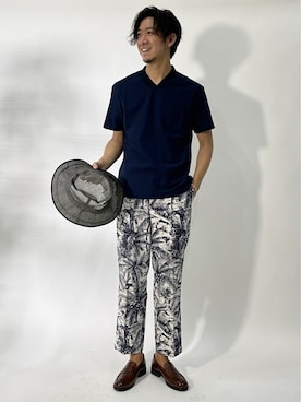 「NOLLEY’S（ノーリーズ）のアイテム（帽子）」を使った、NOLLEYS MENS stylingさん（メンズ・178cm）の夏コーディネート