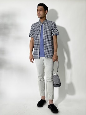 「Stutostein Nolley's（シュテットシュタインノーリーズ）のアイテム（パンツ）」を使った、NOLLEYS MENS stylingさん（メンズ・173cm）の夏コーディネート