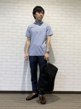 「NOLLEY'S goodman（ノーリーズグッドマン）のアイテム（バッグ）」を使った、NOLLEYS MENS stylingさん（メンズ・169cm）の夏コーディネート