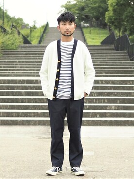「NOLLEY'S goodman（ノーリーズグッドマン）のアイテム（スラックス）」を使った、NOLLEYS MENS stylingさん（メンズ・174cm）の秋コーディネート