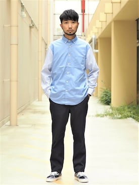 「NOLLEY'S goodman（ノーリーズグッドマン）のアイテム（スラックス）」を使った、NOLLEYS MENS stylingさん（メンズ・174cm）の秋コーディネート