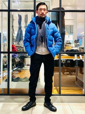 「Stutostein Nolley's（シュテットシュタインノーリーズ）のアイテム（ダウンジャケット/コート）」を使った、NOLLEYS MENS stylingさん（メンズ・166cm）の冬コーディネート