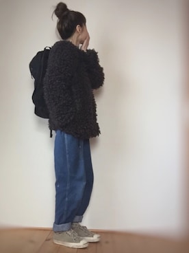 「ジャックパーセル」｜「アイテム（ノーカラージャケット）」を使った、はなこさん（レディース・160cm）の春コーディネート