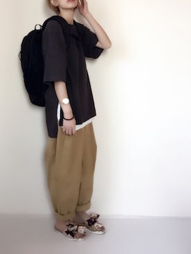 「ikka（イッカ）のTCワッフルレイヤードタンクトップ（タンクトップ）」を使った、はなこさん（レディース・160cm）の夏コーディネート