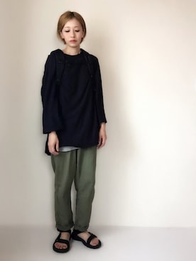 「ikka（イッカ）のTCワッフルレイヤードタンクトップ（タンクトップ）」を使った、はなこさん（レディース・160cm）の夏コーディネート