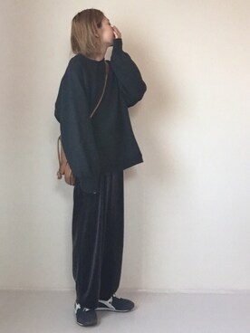 「ベルベットパンツ」｜はなこさん（レディース・160cm）の秋コーディネート
