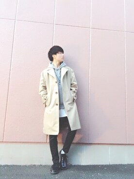 「テーラードコート」｜「アイテム（その他アウター）」を使った、しゅんさん（メンズ・170cm）の冬コーディネート