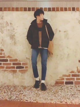 「白ソックス」｜しゅんさん（メンズ・170cm）の冬コーディネート