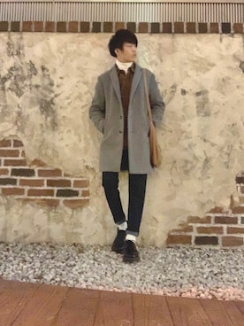 チェスターコートを使った コーデュロイシャツ のメンズ人気ファッションコーディネート Wear