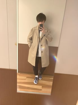 「テーラードコート」｜「アイテム（その他アウター）」を使った、しゅんさん（メンズ・170cm）の春コーディネート