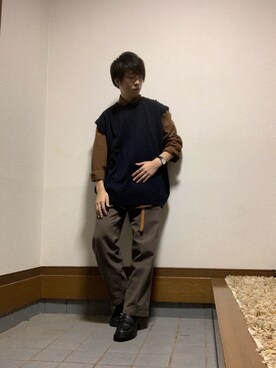 「NIIRUS（ニールス）のアイテム」を使った、しゅんさん（メンズ・170cm）の秋コーディネート