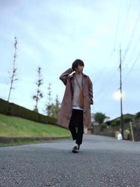 「アイテム（ステンカラーコート）」を使った、しゅんさん（メンズ・170cm・20代）の秋コーディネート