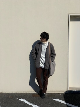 「ボアフリース」｜「アイテム（アクセサリー）」を使った、しゅんさん（メンズ・170cm）の冬コーディネート