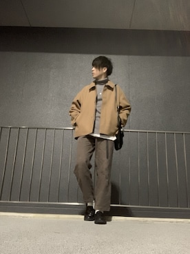 「アイテム（ステンカラーコート）」を使った、しゅんさん（メンズ・170cm・20代）の冬コーディネート