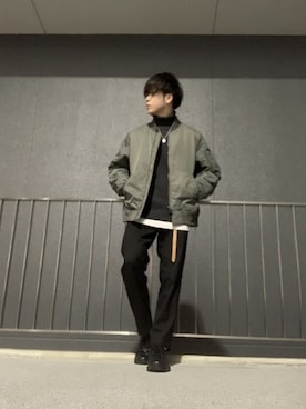 「RAGEBLUE（レイジブルー）のアイテム（スラックス）」を使った、しゅんさん（メンズ・170cm）の冬コーディネート