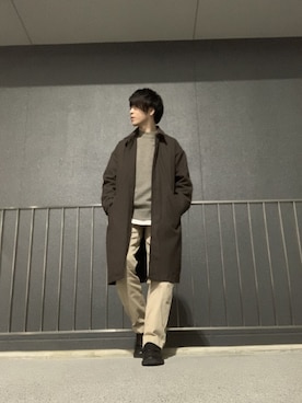 「アイテム（ステンカラーコート）」を使った、しゅんさん（メンズ・170cm・20代）の冬コーディネート