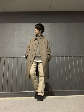 「アイテム（ステンカラーコート）」を使った、しゅんさん（メンズ・170cm・20代）の冬コーディネート