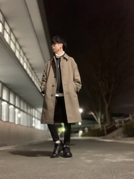 「アイテム（ステンカラーコート）」を使った、しゅんさん（メンズ・170cm・20代）の冬コーディネート