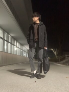 「LAKOLE（ラコレ）のアイテム（トートバッグ）」を使った、しゅんさん（メンズ・170cm）の冬コーディネート