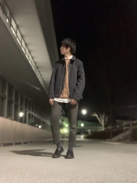 「B.C STOCK（ベーセーストック）のアイテム（ブルゾン）」を使った、しゅんさん（メンズ・170cm）の冬コーディネート
