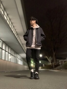 「B.C STOCK（ベーセーストック）のアイテム（ブルゾン）」を使った、しゅんさん（メンズ・170cm）の春コーディネート