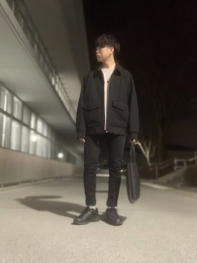 「ショートブルゾン」｜「アイテム（アクセサリー）」を使った、しゅんさん（メンズ・170cm）の冬コーディネート