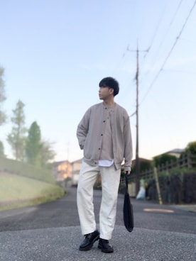 「WYM LIDNM（ウィム バイ リドム）のMILANO RIB HEAVY WEIGHT PO KNIT（ニット/セーター）」を使った、しゅんさん（メンズ・170cm）の春コーディネート