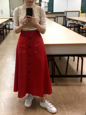 inekoさんの「釦あきスカート」を使ったコーディネート