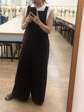 「Hanes」｜「アイテム（オールインワン・サロペット）」を使った、inekoさん（レディース・156cm）の夏コーディネート