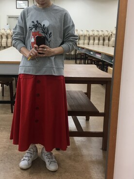 inekoさんの「釦あきスカート」を使ったコーディネート