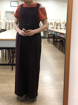 「ROKU」｜「アイテム（オールインワン・サロペット）」を使った、inekoさん（レディース・156cm）の夏コーディネート