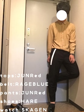 「レーヨンシャツ」｜「アイテム（スリッポン）」を使った、いっとーさん（メンズ・177cm）の夏コーディネート