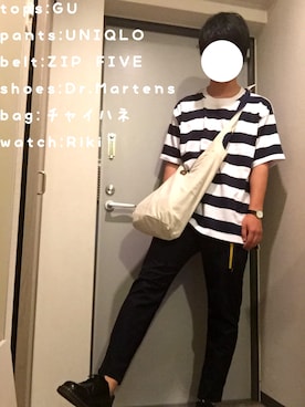 「チャイハネ（チャイハネ）のアイテム（ショルダーバッグ）」を使った、いっとーさん（メンズ・177cm）の夏コーディネート