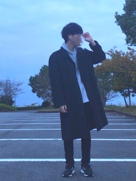 「アイテム（ベスト、シルバー系）」を使った、さ明八さん（メンズ・177cm）の秋コーディネート