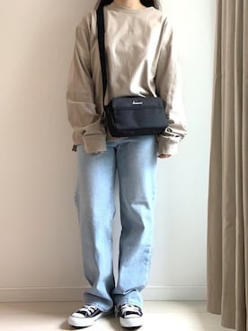 「chocomee（チョコミー）のアイテム（パンツ）」を使った、ayaka2096さん（レディース・151cm）の春コーディネート