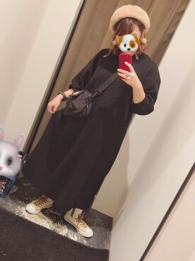 「アパレルスタッフ」｜「アイテム（ハンチング/ベレー帽）」を使った、nattunさん（レディース・151cm）の冬コーディネート