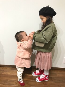 「Right-on（ライトオン）のアイテム（ブルゾン）」を使った、yさん（キッズ・100cm）の冬コーディネート