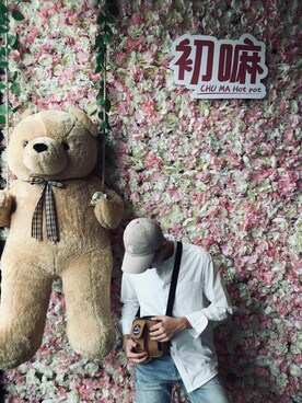 「5（ファイブ）のアイテム（パンツ）」を使った、承翰さん（メンズ・176cm）の春コーディネート