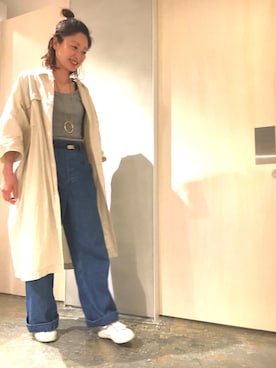 「シャツワンピ」｜uchikoさん（レディース・160cm）の春コーディネート