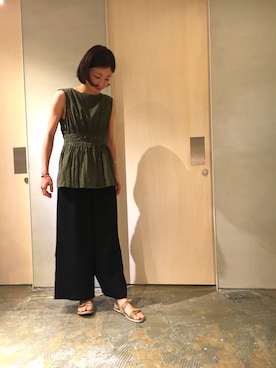 「シャーリング」｜uchikoさん（レディース・160cm）の夏コーディネート