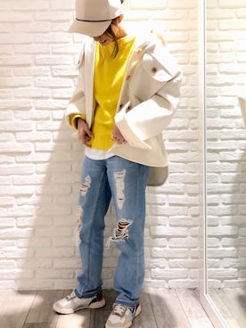「ADER error（アーダーエラー）のアイテム（シューズ）」を使った、ニッシさん（レディース・164cm）の冬コーディネート