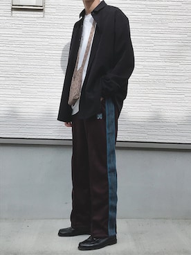 「Needles（ニードルス）のアイテム（バッグ）」を使った、rikutoさん（メンズ・173cm）の冬コーディネート