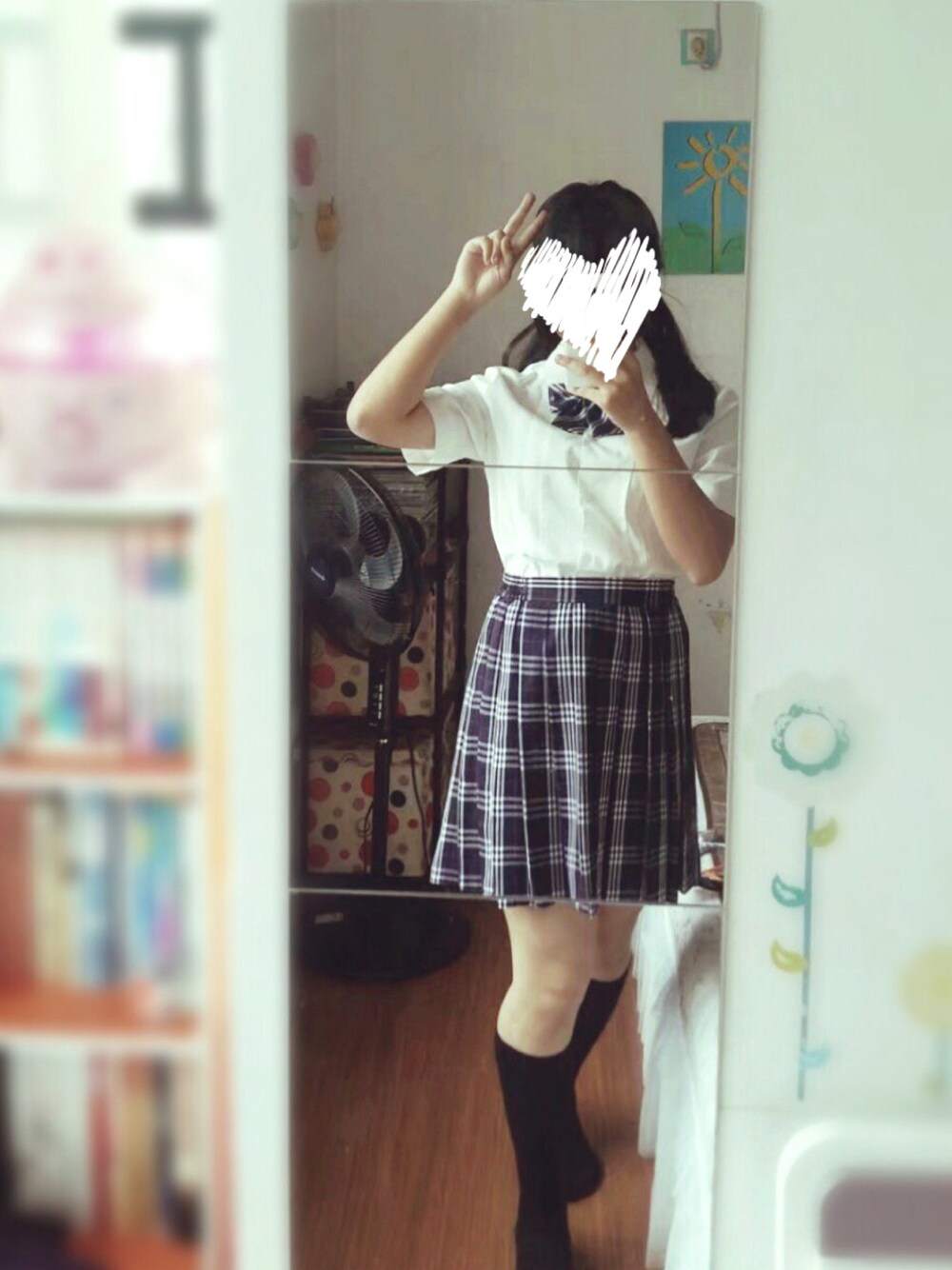 「JK、jk制服、制服」｜「鬼鬼达摩のアイテム（シャツ/ブラウス、ホワイト系）」を使った、🔆圆圆圆圆🔆さん（レディース・161cm）の春コーディネートの1枚目の写真