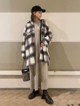 「coen（コーエン）のアイテム（その他アウター）」を使った、Ayano.さん（レディース・168cm）の冬コーディネート