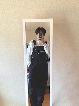 「XLARGE（エクストララージ）のアイテム（サロペット/オーバーオール）」を使った、となりの関くんさん（メンズ・172cm）の春コーディネート