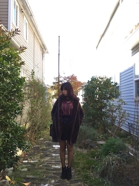 「COCO DEAL（ココディール）のアイテム（ダウンジャケット/コート）」を使った、Mayuko さん（レディース・154cm）の秋コーディネート