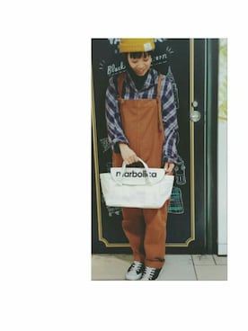 「and it_（アンドイット）のアイテム（サロペット/オーバーオール）」を使った、kiiroitoriさん（レディース・156cm）の春コーディネート