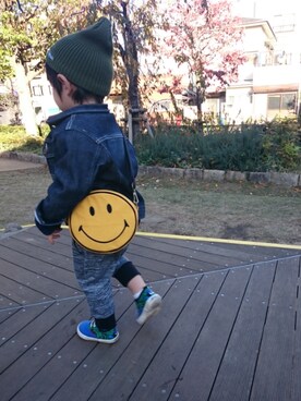 「ニコちゃん」｜「アイテム（ジャケット/アウター）」を使った、kiiroitoriさん（キッズ・90cm）の秋コーディネート