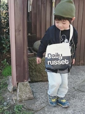 「kids」｜「アイテム（MA-1）」を使った、kiiroitoriさん（キッズ・100cm）の春コーディネート